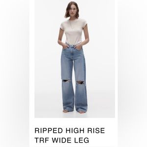 Zara wide leg, high rise jean